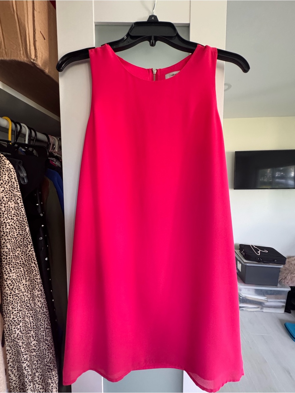 Naked Zebra Hot Pink Sleeveless Shift Dress